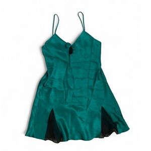 Victoria's Secret Gold Label Teal Chemise with Black Accents
